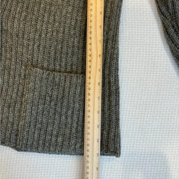 Susan Bristol Wool Cardigan Blazer women M grey Chunky Knit Grandpacore Academia - Picture 9 of 11